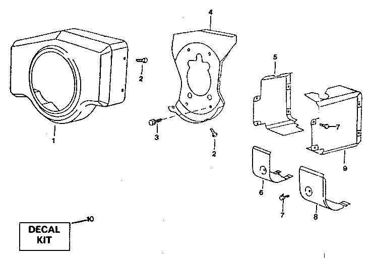 Muffler, air guide and housing group