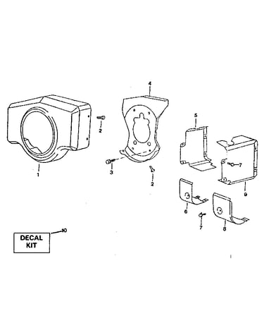 Muffler, air guide and housing group