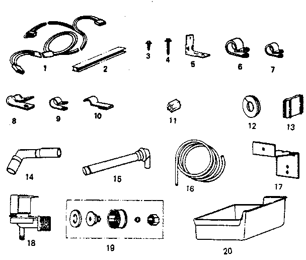 Ice maker installation parts