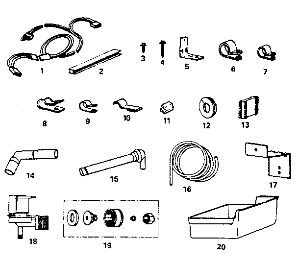 Ice maker installation parts