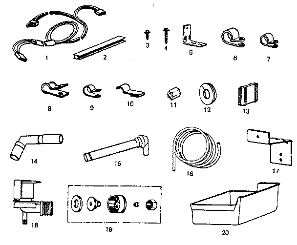 Ice maker installation parts