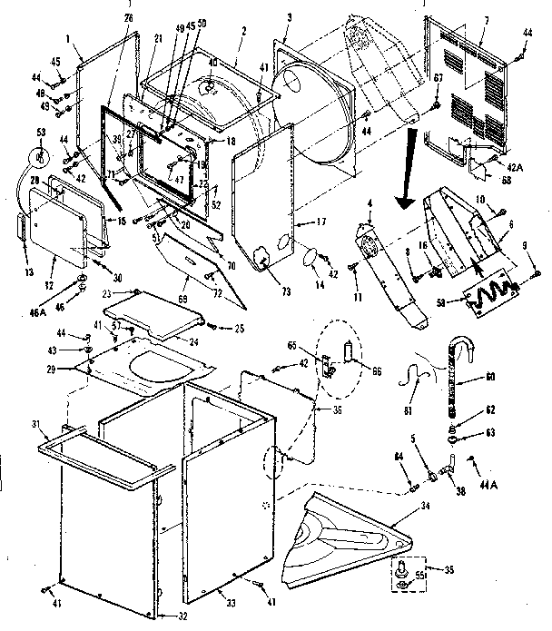 Cabinet parts, heater