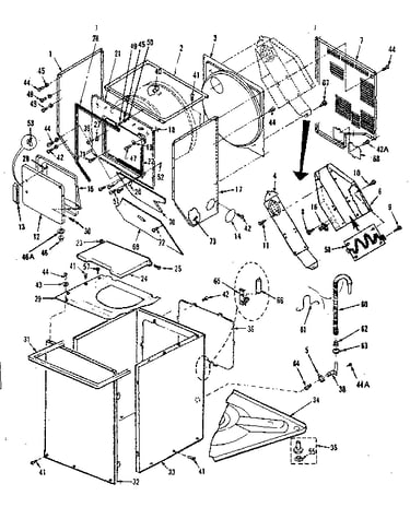 Cabinet parts, heater