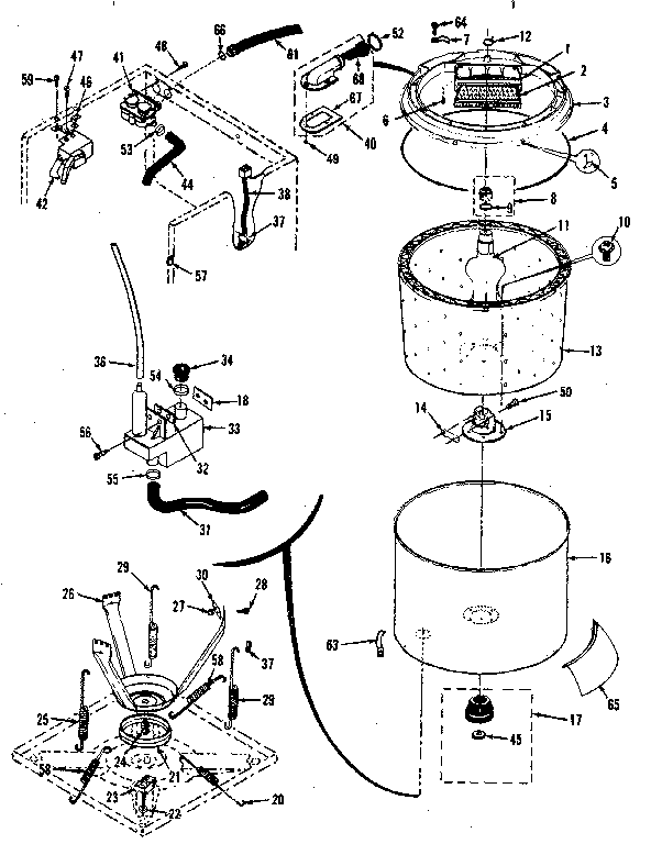 Tubs, water valve, lid switch