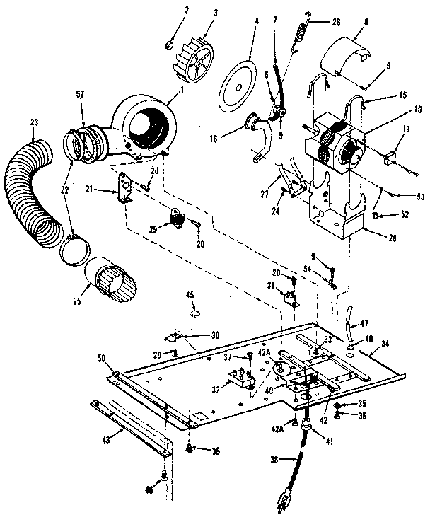 Dryer motor, blower, belt