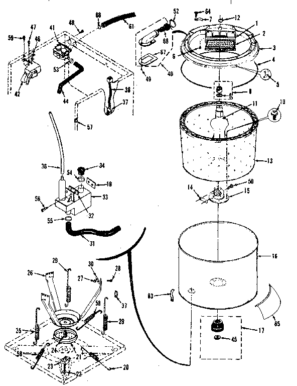 Tubs, water valve, lid switch