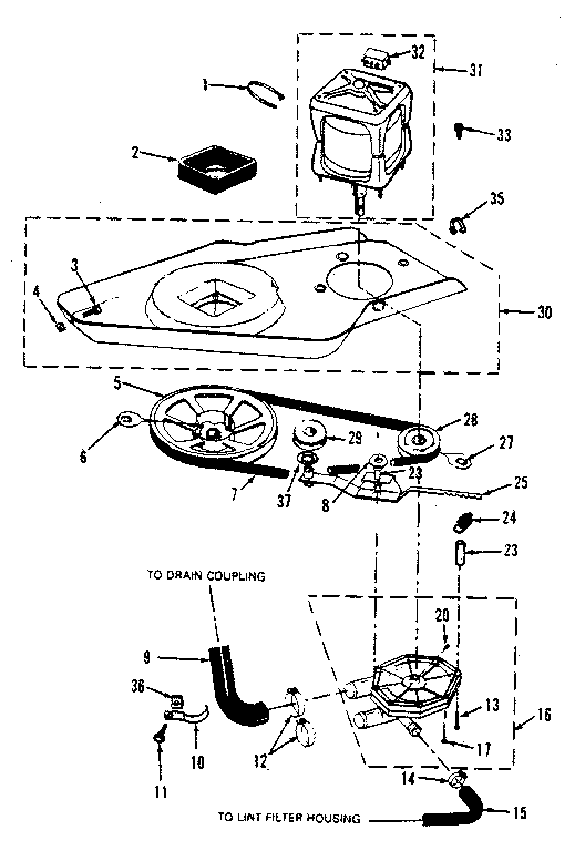 Washer drive system, pump