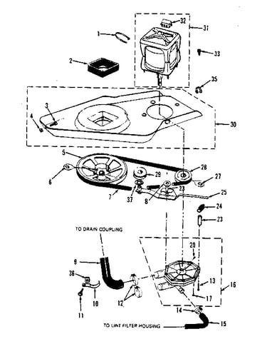 Washer drive system, pump
