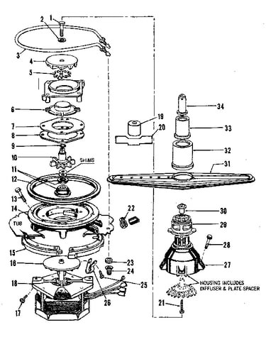 Motor, heater, and spray arm details