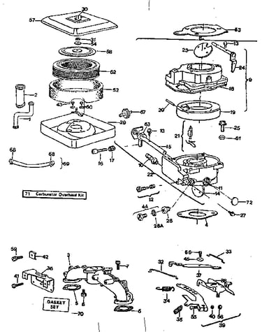 Air cleaner--carburetor group