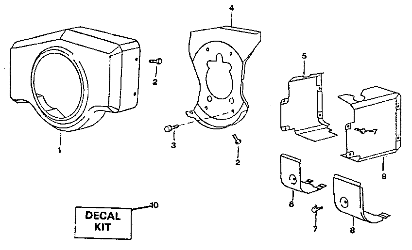 Muffler, air guide and housing group