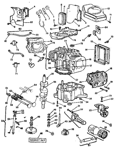 Cylinder, crankshaft and engine base group