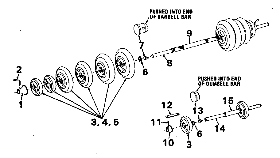 Barbell and dumbell set