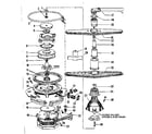 Kenmore 5871428580 motor, heater, and spray arm details diagram