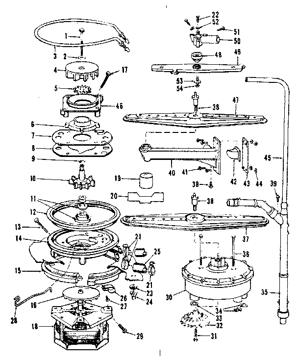 Motor, heater, and spray arm details