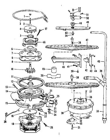 Motor, heater, and spray arm details