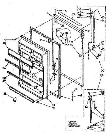 Refrigerator door parts