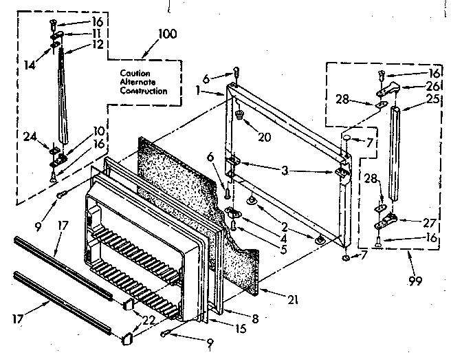 Freezer door parts