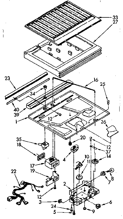 Compartment separator and control parts