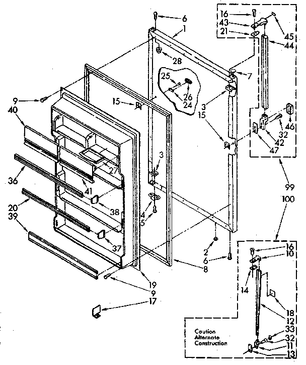 Refrigerator door parts