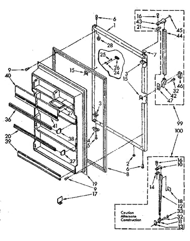 Refrigerator door parts