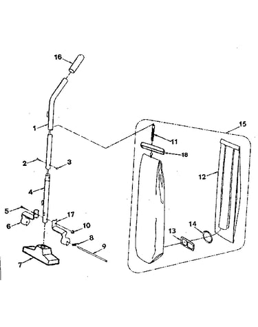 Handle and bag housing