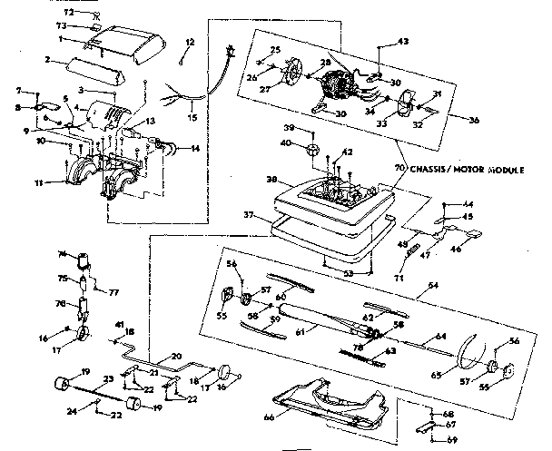 Nozzle and motor assembly