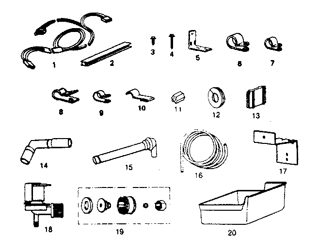 Ice maker installation parts