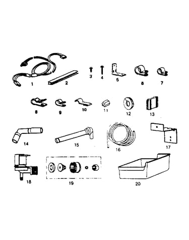 Ice maker installation parts