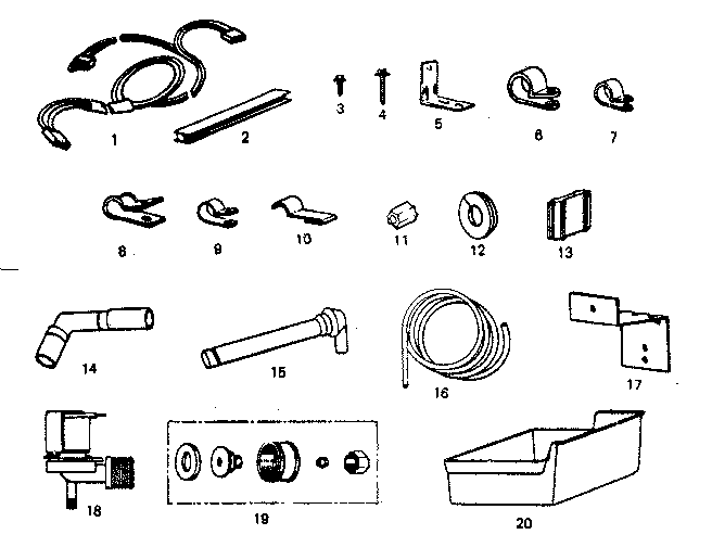 Ice maker installation parts