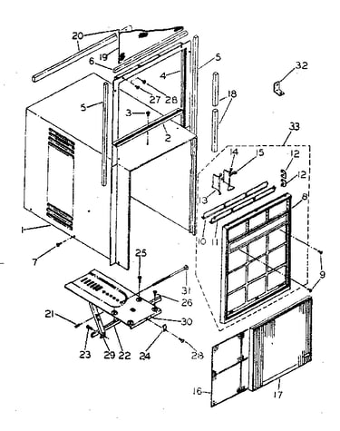 Cabinet and front panel parts