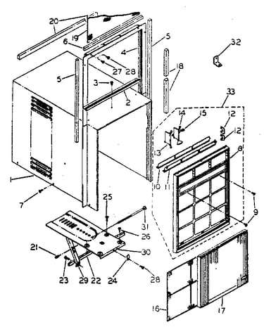 Cabinet and front panel parts
