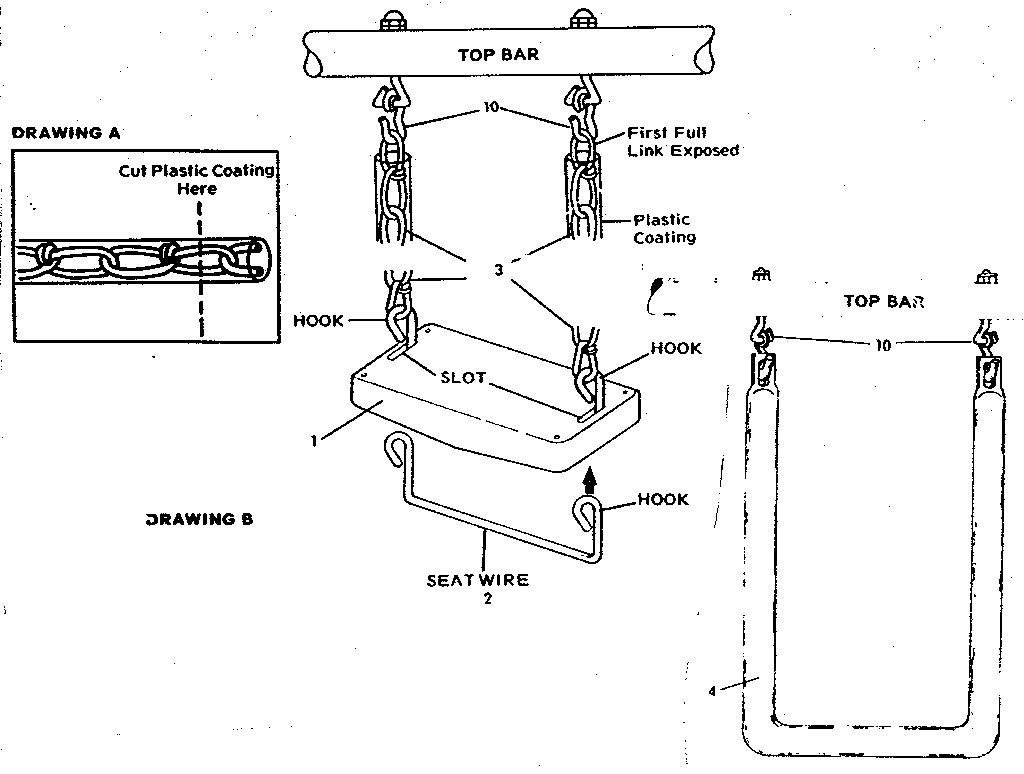 Swing and trapeze assembly