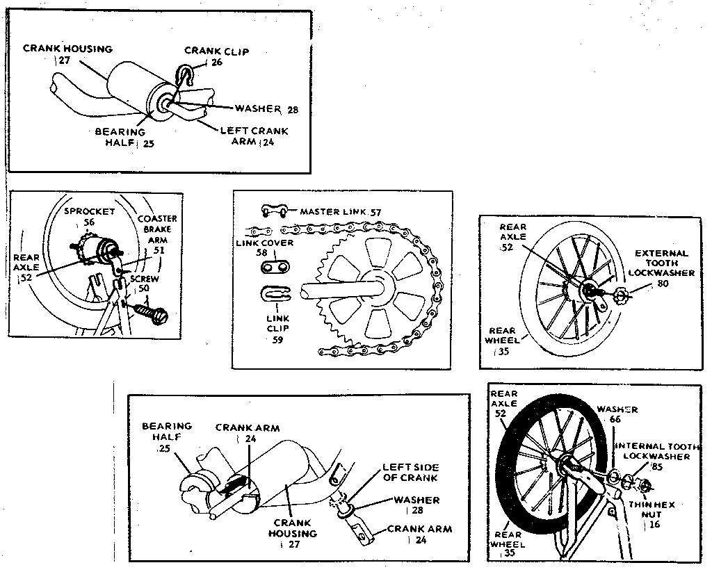 Crank and wheel assembly
