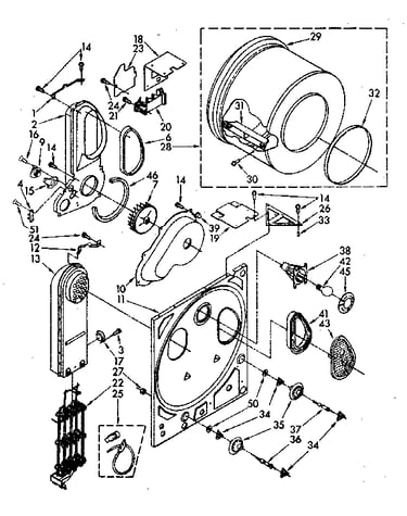 Bulkhead, drum and heater box parts