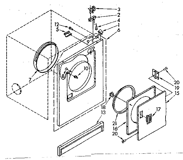 Front panel and door parts