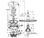 Kenmore 5871717585 motor, heater, and spray arm details diagram