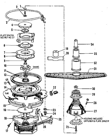 Motor, heater, and spray arm details