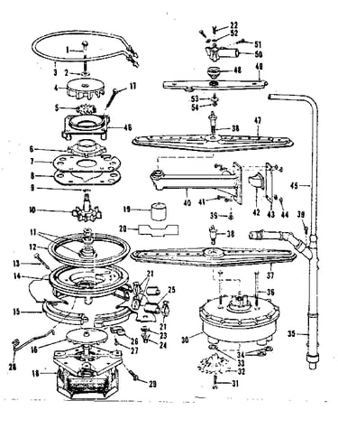 Motor, heater, and spray arm details