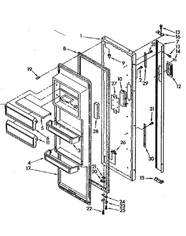 Refrigerator door parts
