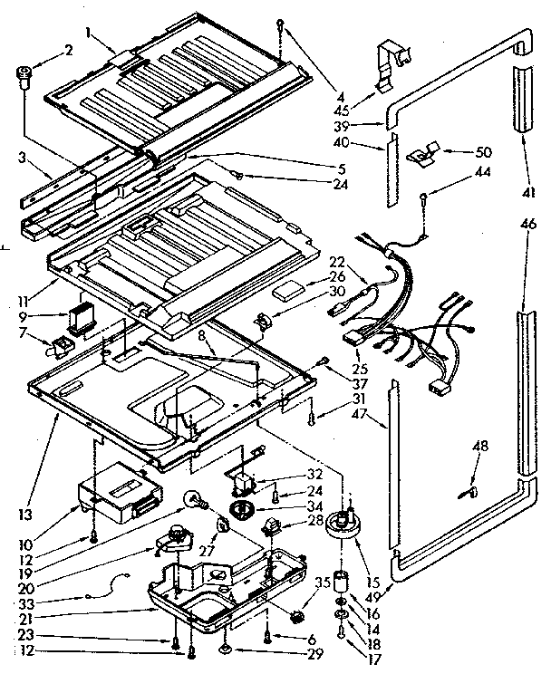Compartment separator and control parts