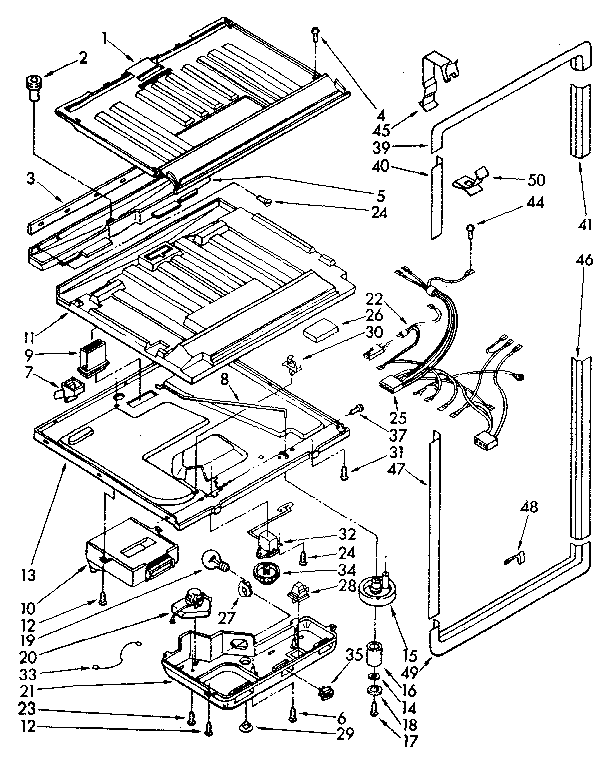 Compartment separator and control parts