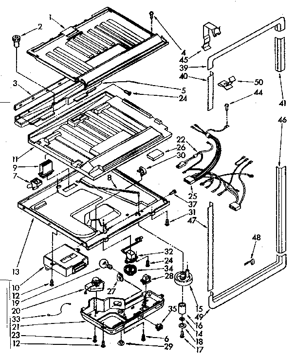 Compartment separator and control parts