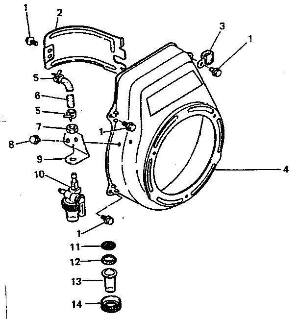 BLOWER HOUSING AND FUEL SHUT OFF