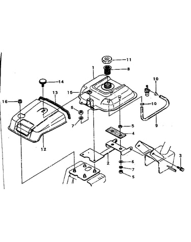 Fuel tank and engine cover