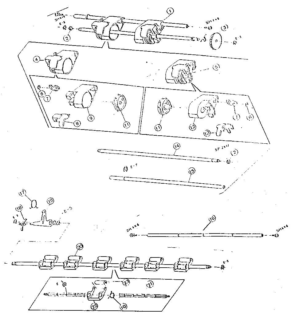 471/474/476 wide carriage - sprocket & pinch roller assm.