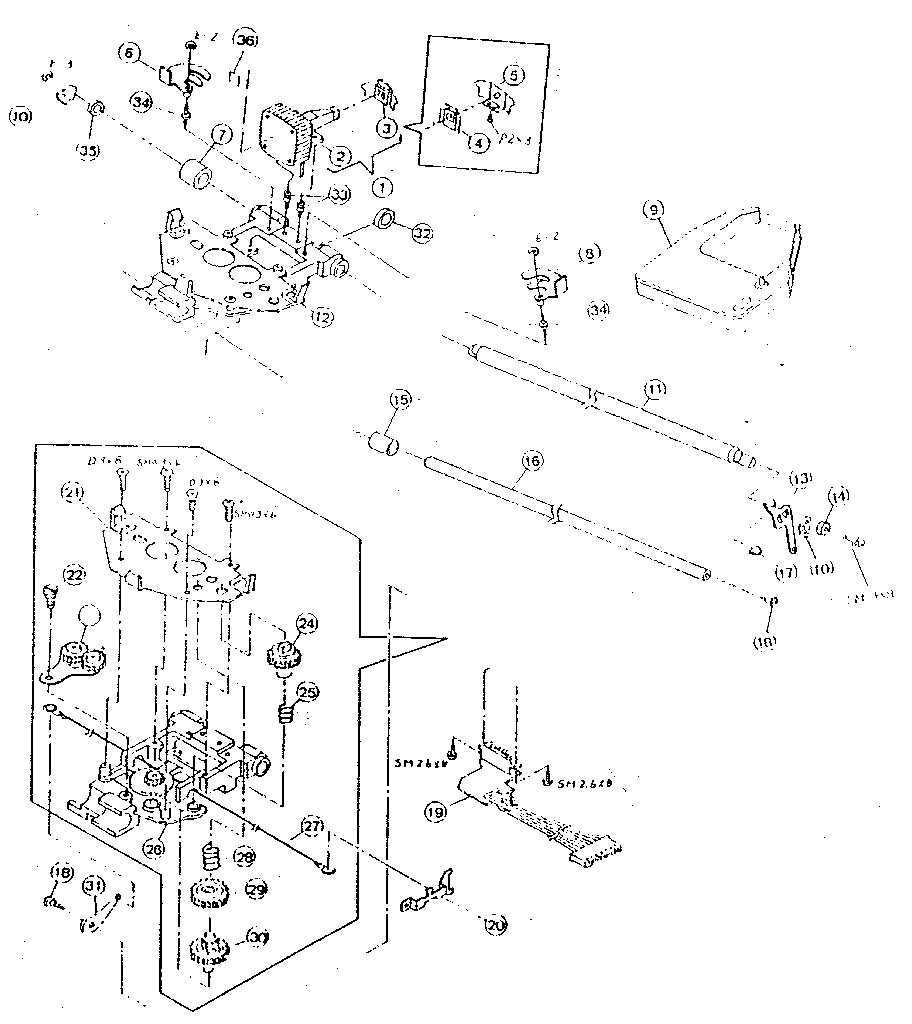471/474/476 wide carriage - carrier frame & dot head assm.