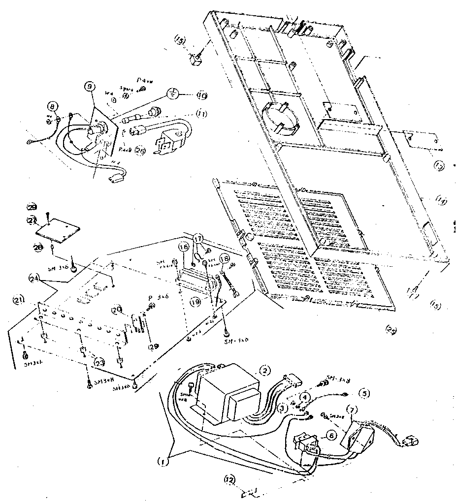 471/474 476 wide carriage - bottom cover mounting parts