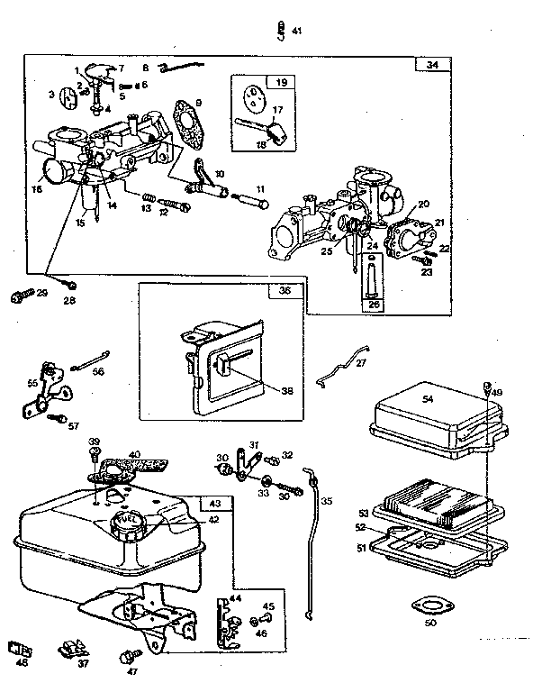 CARBURETOR AND TANK ASSEMBLY