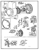 Rewind starter and flywheel assembly